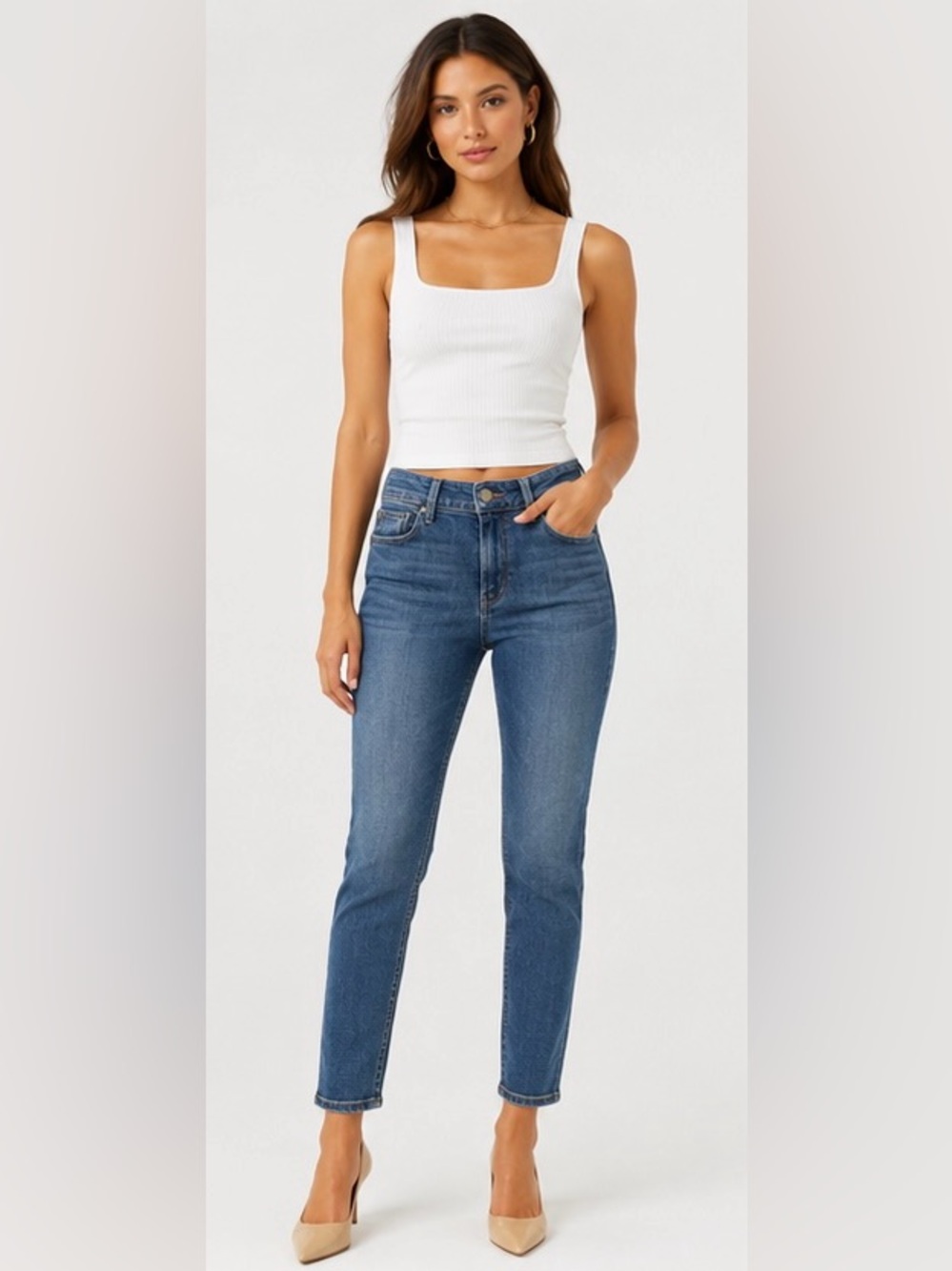 PAIGE Verdugo Ankle Jeans Womens 28 Medium Blue Skinny Stretch Denim